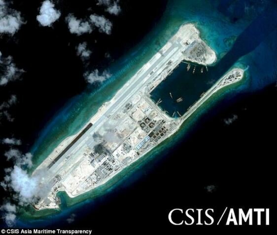 Saat ini, Pulau karang Fiery Cross Reef sudah selesai dibangun